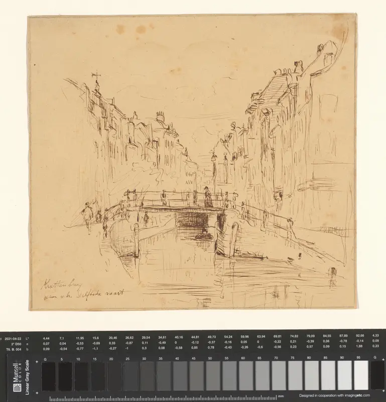 Krattenbrug over de Delftse vaart Wall Art by Adrianus Johannes Groenewegen - High-Resolution Digital Print