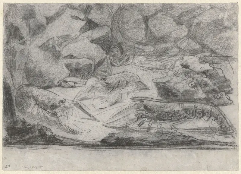 Kreeften op de bodem van een aquarium Wall Art by Gerrit Willem Dijsselhof - High-Resolution Digital Print