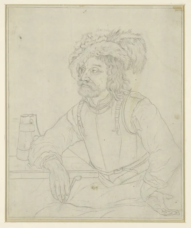 Krijgsman aan tafel Wall Art by Johann Nepomuk Strixner - High-Resolution Digital Print