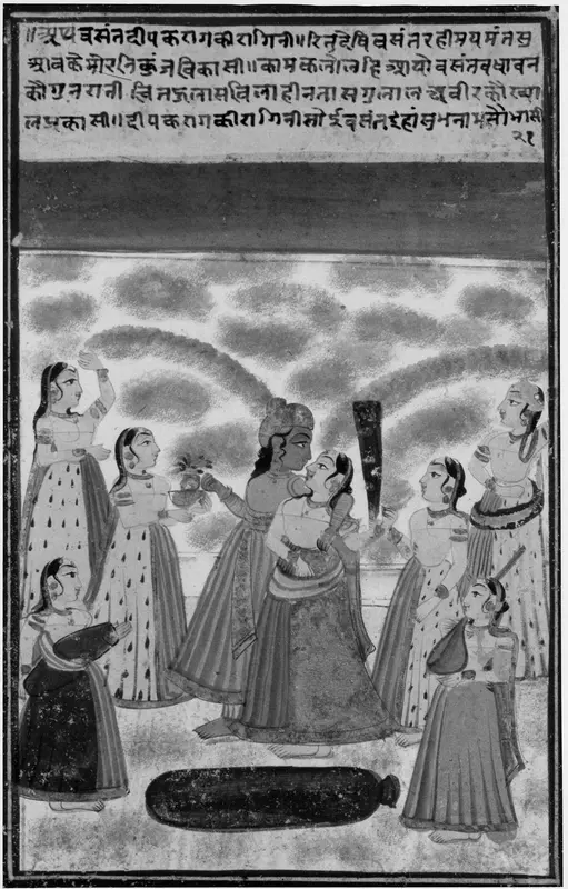 Krishna and Radha Celebrating Holi Wall Art by Unknown - High-Resolution Digital Print