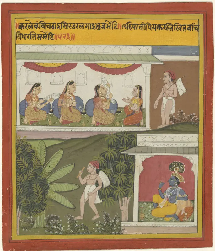 Krishna en Akrura als boodschapper Wall Art by anonymous - High-Resolution Digital Print