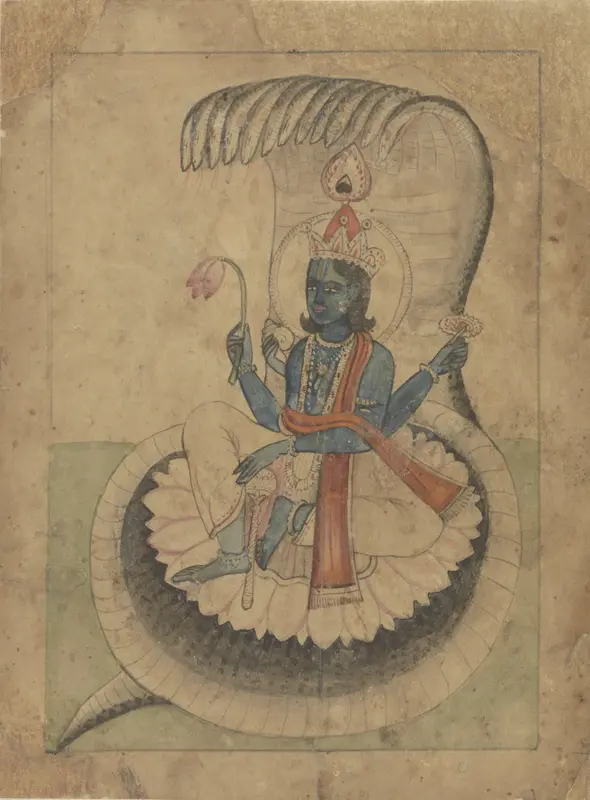 Krishna op zijn troon Wall Art by anonymous - High-Resolution Digital Print