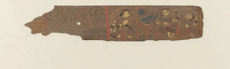 Krishna temidden van vier dansende dames Wall Art by anonymous - High-Resolution Digital Print