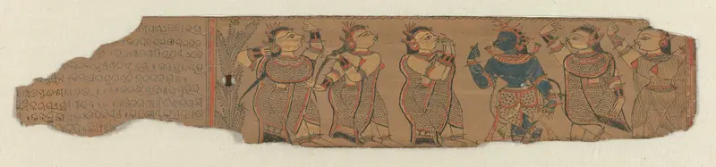 Krishna tussen vijf dames Wall Art by anonymous - High-Resolution Digital Print