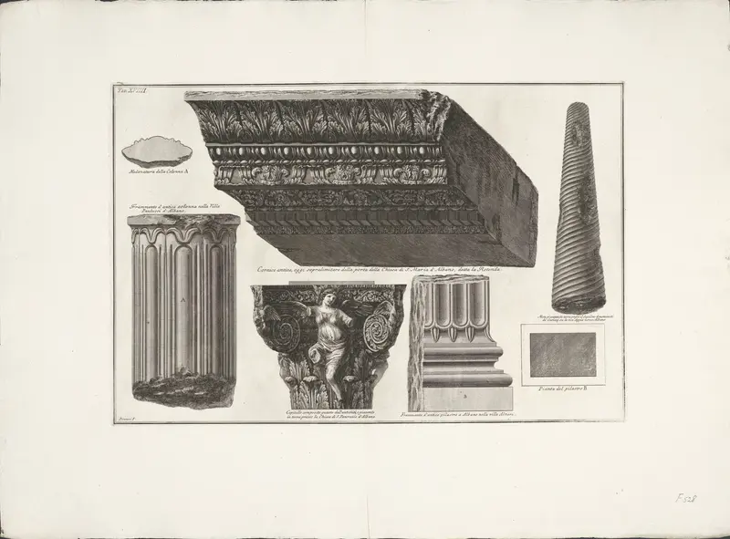 Kroonlijst en zuilresten uit Albano Wall Art by Unknown - High-Resolution Digital Print