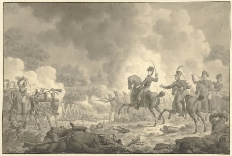 Kroonprins Willem Frederik George Lodewijk bij de Slag bij Waterloo en Fleurus Wall Art by Unknown - High-Resolution Digital Print