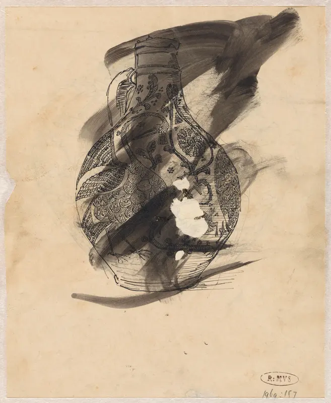 Kruik met kraanvogels Wall Art by Theo Nieuwenhuis - High-Resolution Digital Print