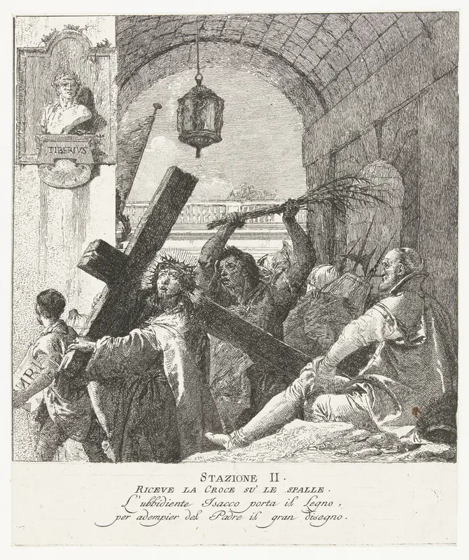 Kruisdraging van Christus Wall Art by Giovanni Domenico Tiepolo - High-Resolution Digital Print