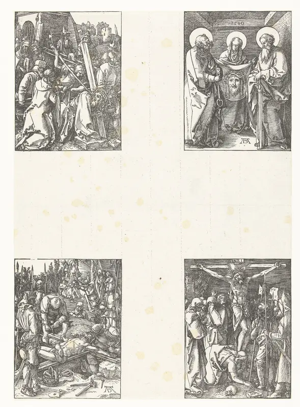 Kruisdraging, Veronica met de zweetdoek, Kruisoprichting, Kruisiging Wall Art by Unknown - High-Resolution Digital Print