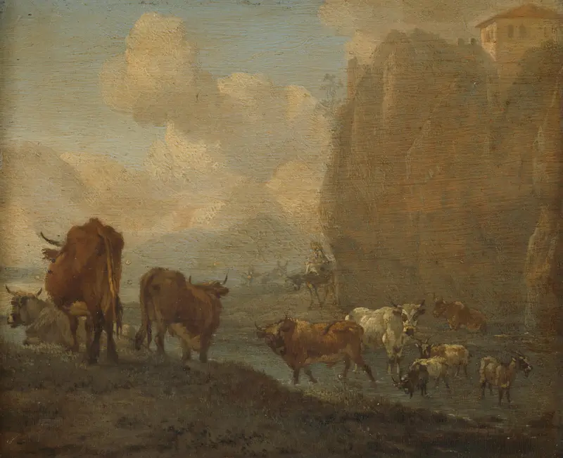 Kudde bij een rivier Wall Art by Willem Romeyn - High-Resolution Digital Print