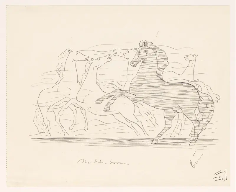 Kudde paarden Wall Art by Leo Gestel - High-Resolution Digital Print