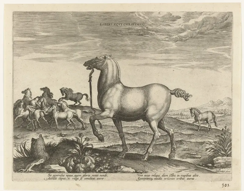 Kudde wilde paarden Wall Art by Unknown - High-Resolution Digital Print