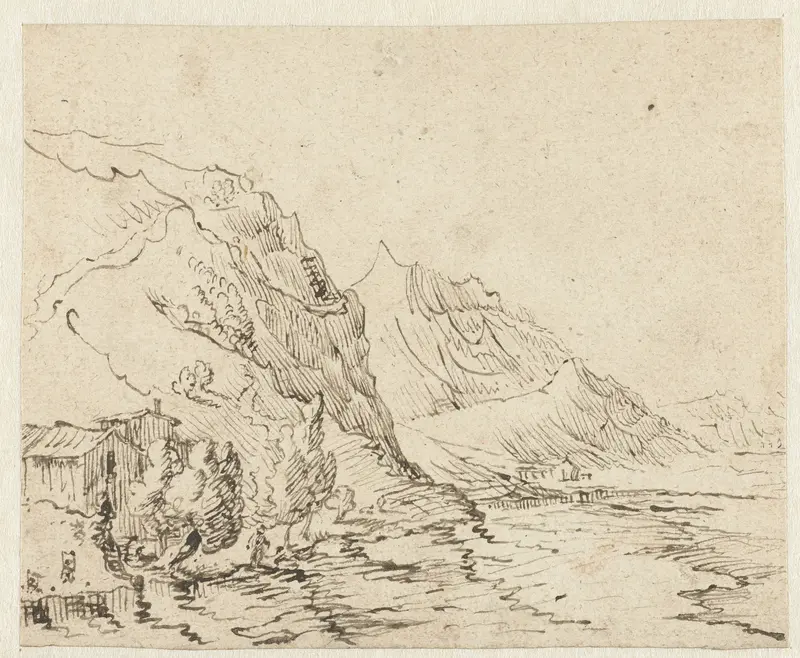 Kustlandschap met enkele hutjes Wall Art by anonymous - High-Resolution Digital Print