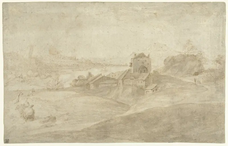 Kustlandschap met landhuis Wall Art by anonymous - High-Resolution Digital Print