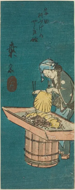 Kuwana, section of sheet no. 10 from the series "Cutout Pictures of the Tokaido (Tokaido harimaze zue)"