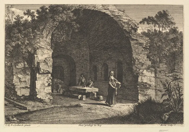 La Caffarella (ou Grotte d'Egerie) Wall Art by Jean Morin - High-Resolution Digital Print