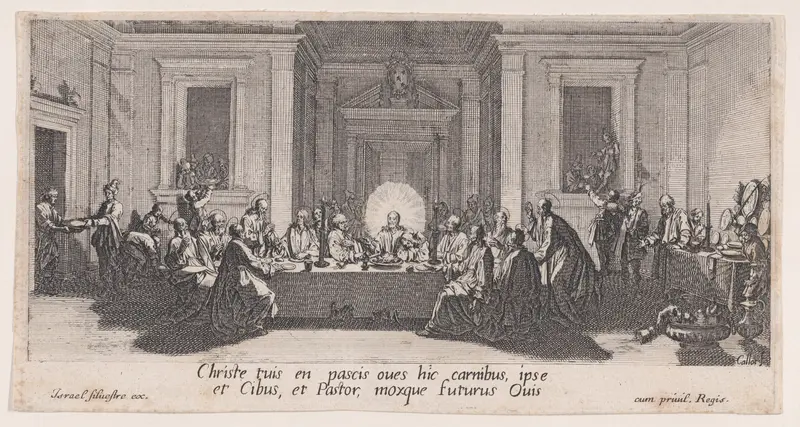 La Cêne (The Last Supper), from "La Grande Passion" (The Large Passion) Wall Art by Jacques Callot - High-Resolution Digital Print