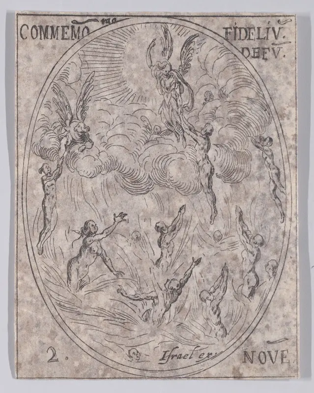 La Commémoration des Morts (All Souls' Day), from November 2nd, from "Les Images De Tous Les Saincts et Saintes de L'Année" (Images of All of the Saints and Religious Events of the Year) Wall Art by Jacques Callot - High-Resolution Digital Print