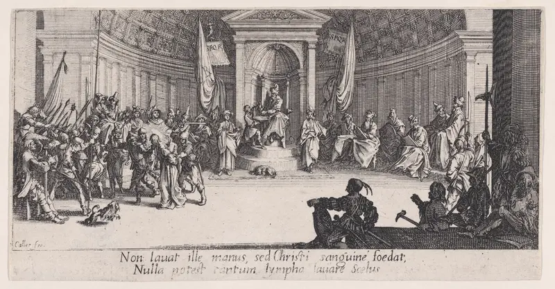 La Condamnation a Mort (The Condemnation to Death), from "La Grande Passion" (The Large Passion) Wall Art by Jacques Callot - High-Resolution Digital Print