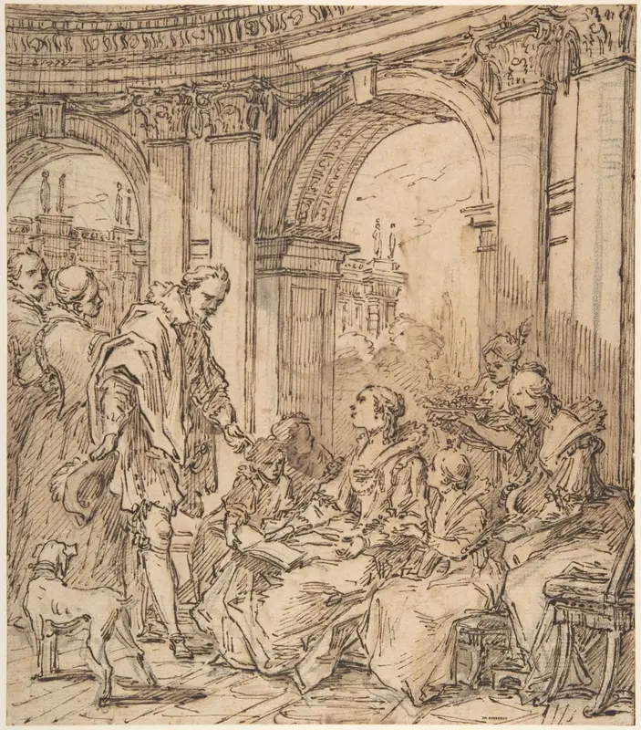 La Conversation espagnole Wall Art by Carle (Charles André) Vanloo - High-Resolution Digital Print