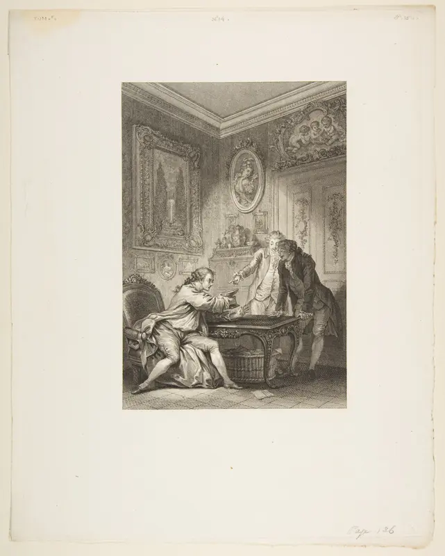 La Coupe Enchantee, from "Contes et nouvelles en vers par Jean de La Fontaine. A Paris, de l'imprimerie de P. Didot, l'an III de la République, 1795" Wall Art by Jean-Baptiste-Michel Dupréel - High-Resolution Digital Print