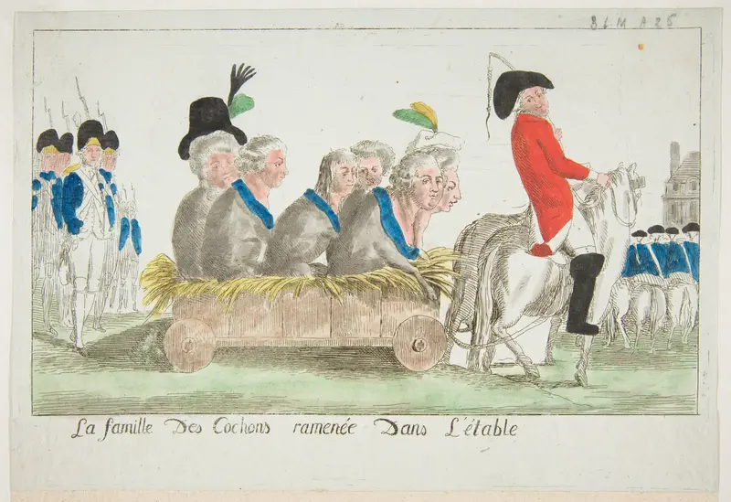 La famille des Cochons ramenée dans l'étable (The family of pigs pulled to the stable) Wall Art by Anonymous, French, 18th century - High-Resolution Digital Print