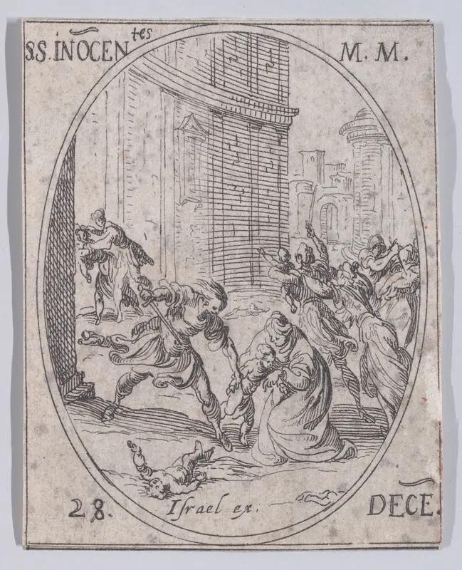 La Fête des Saints Innocentes (Feast of the Holy Innocents), December 28th, from "Les Images De Tous Les Saincts et Saintes de L'Année" (Images of All of the Saints and Religious Events of the Year) Wall Art by Jacques Callot - High-Resolution Digital Print
