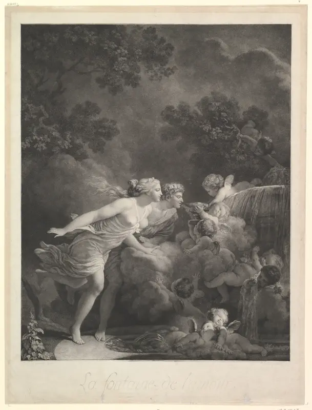La Fontaine d'Amour Wall Art by Jean Honoré Fragonard - High-Resolution Digital Print