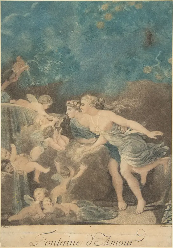 La Fontaine d'Amour Wall Art by Jean-Baptiste Audebert - High-Resolution Digital Print