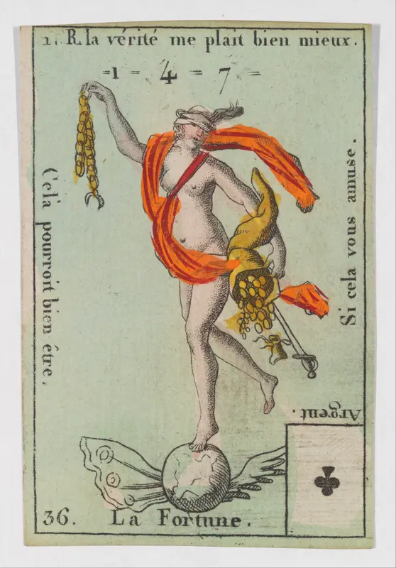 La Fortune, from the playing cards (for quartets) "Costumes des Peuples Étrangers" Wall Art by Anonymous, French, 18th century - High-Resolution Digital Print