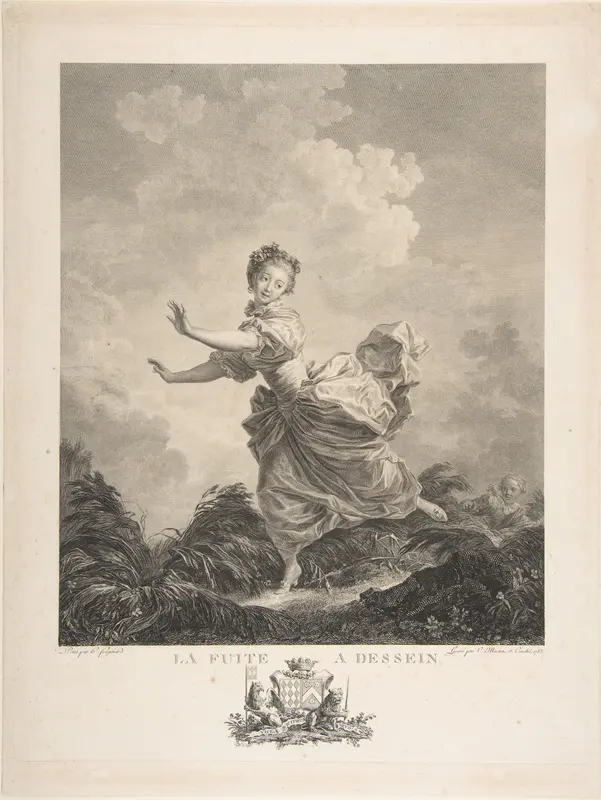 La Fuite a Dessein Wall Art by Jean Honoré Fragonard - High-Resolution Digital Print