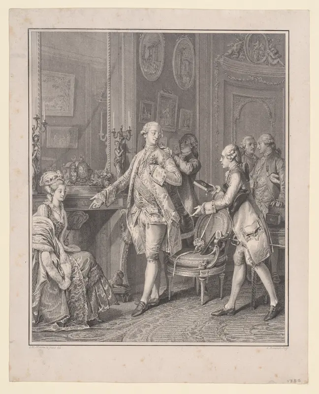 La Grande Toilette (The Patroness), from "Le Monument du Costume" Wall Art by Antoine Louis Romanet - High-Resolution Digital Print