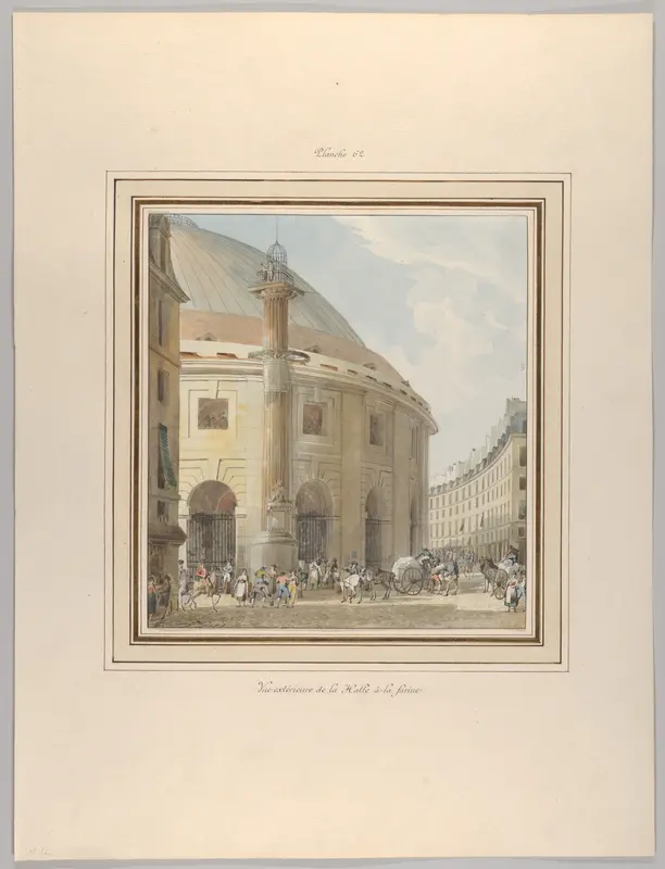 La Halle aux Blés, Exterior View Wall Art by Pierre François Léonard Fontaine - High-Resolution Digital Print