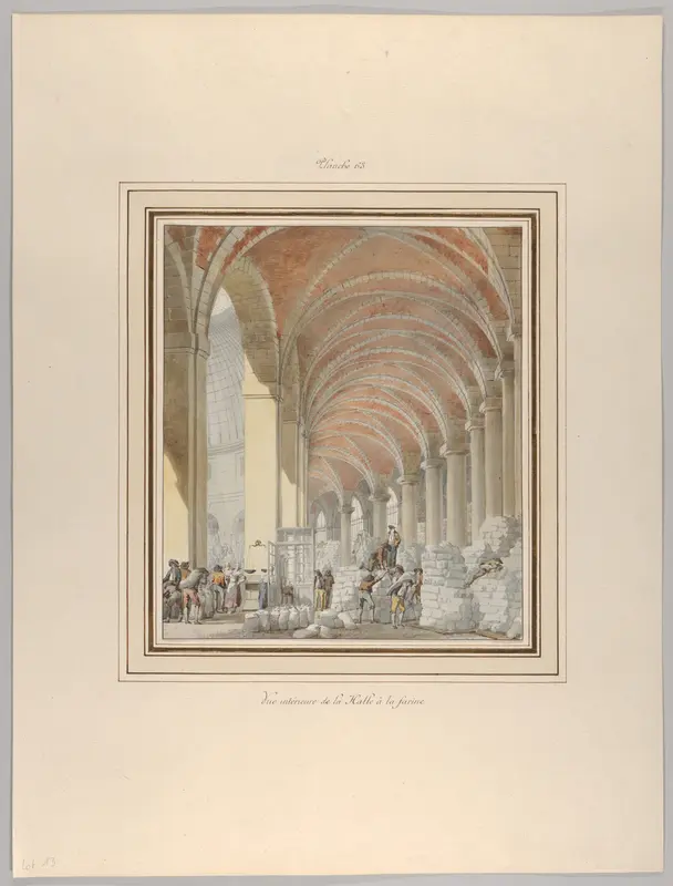 La Halle aux Blés, Interior View Wall Art by Pierre François Léonard Fontaine - High-Resolution Digital Print