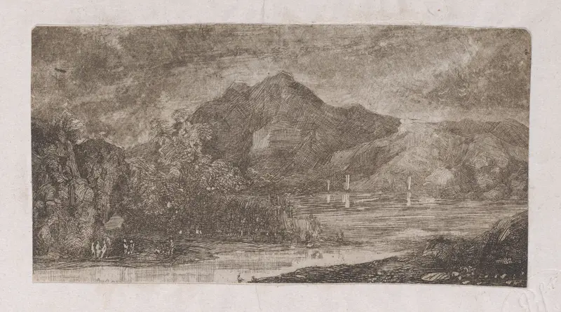 La Lac aux Montagnes (The Lake in the Mountains) Wall Art by Rodolphe Bresdin - High-Resolution Digital Print