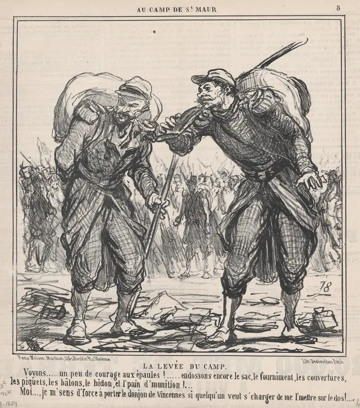 La Levée du Camp, from "Au Camp de Saint-Maur" Wall Art by Honoré Daumier - High-Resolution Digital Print