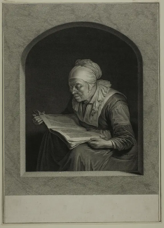 La Liseuse (A Woman Reading) Wall Art by Johann Georg Wille - High-Resolution Digital Print