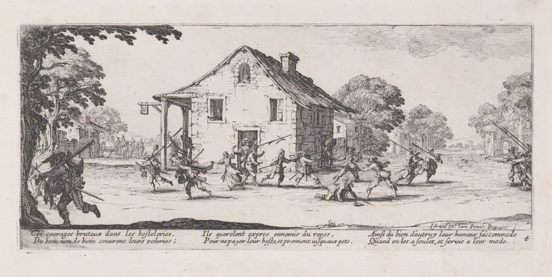 La Maraude (Pilfering), plate 4 from "Les Misères et les Mal-Heures de la Guerre" (The Miseries and Misfortunes of War) Wall Art by Jacques Callot - High-Resolution Digital Print