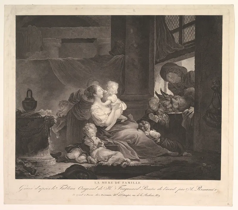 La Mere de Famille Wall Art by Jean Honoré Fragonard - High-Resolution Digital Print