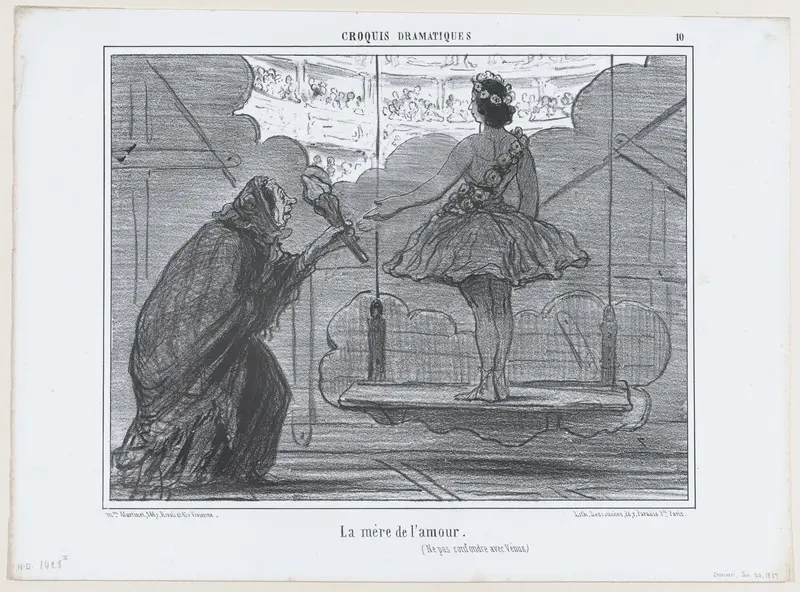 La mère de l'amour...., from Croquis Dramatiques, published in Le Charivari, January 20, 1857 Wall Art by Honoré Daumier - High-Resolution Digital Print