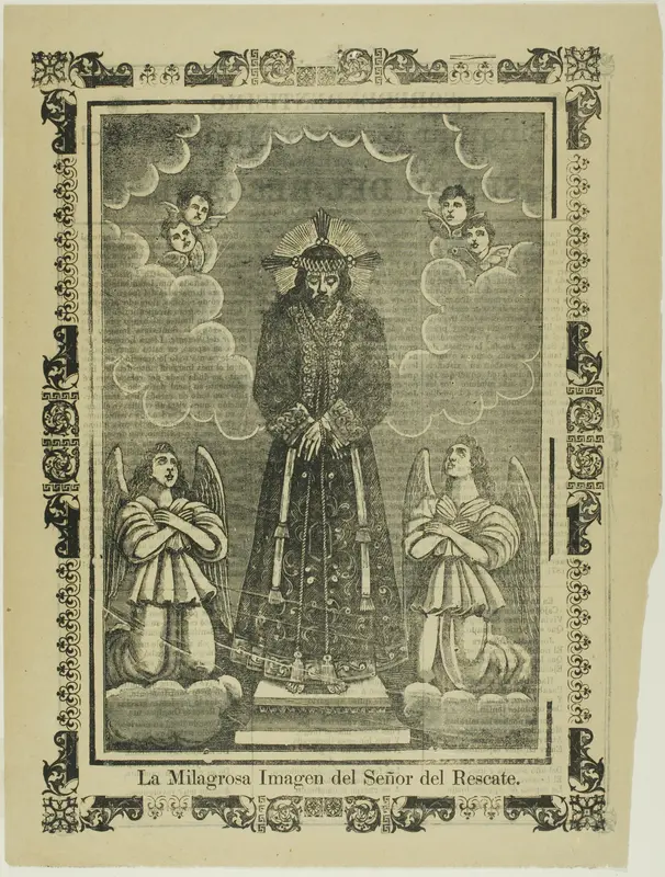 La milagrosa imagen del Señor del Rescate (The Miraculous Image of Our Savior) Wall Art by José Guadalupe Posada - High-Resolution Digital Print