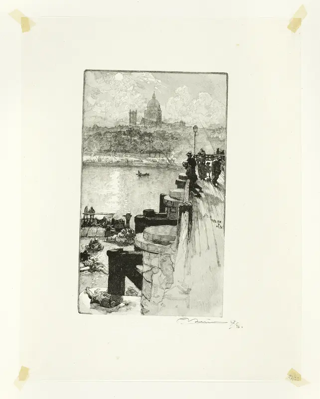 La Montagne Sainte-Geneviève, rue de l'Estacade, plate four from Le Long de la Seine et des Boulevards