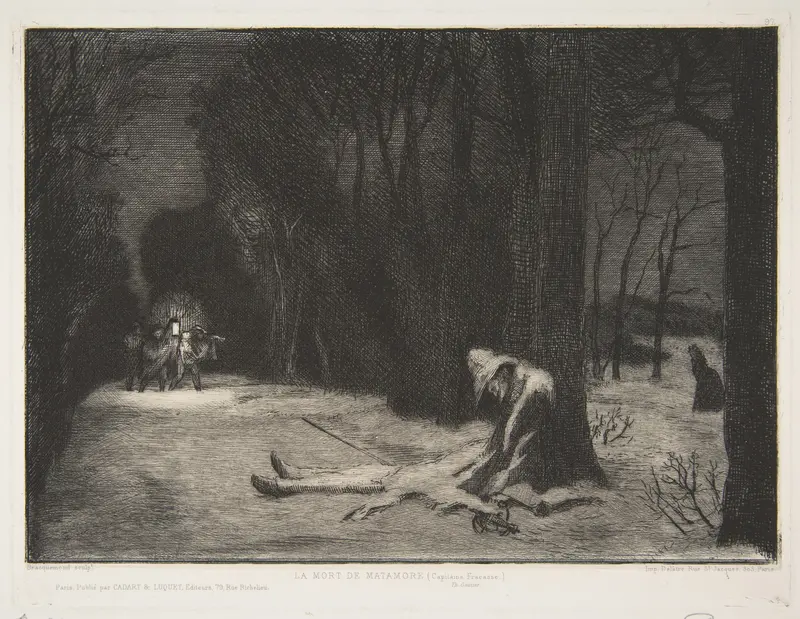 La Mort de Matamore (Capitaine Fracasse) Wall Art by Félix Bracquemond - High-Resolution Digital Print