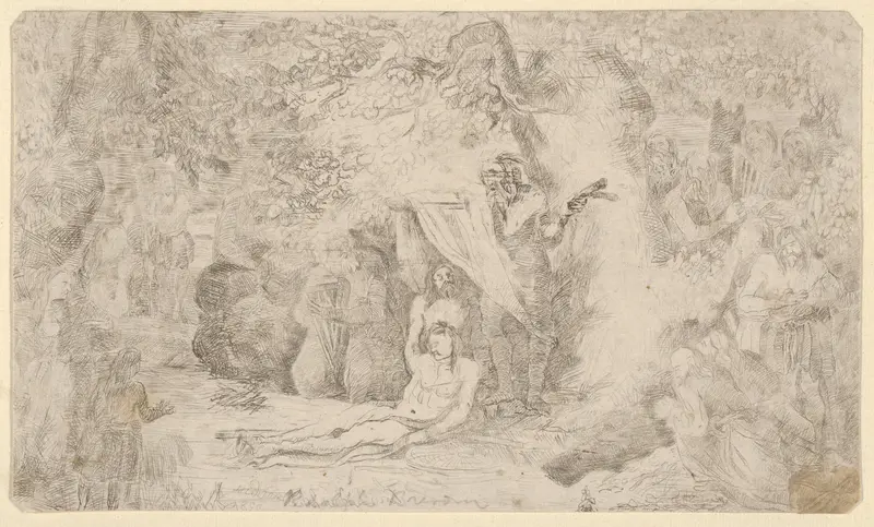 La Mort d'Uncas (The Death of Uncas) Wall Art by Rodolphe Bresdin - High-Resolution Digital Print