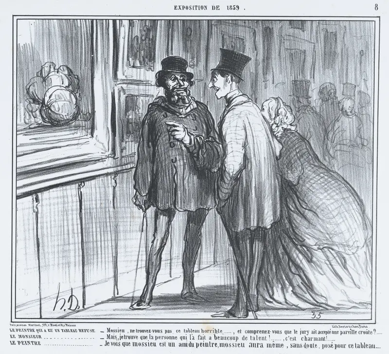 La peintre qui a eu un tableau refuse, from L'Exposition de 1859, published in Le Charivari, April 27, 1859 Wall Art by Honoré Daumier - High-Resolution Digital Print
