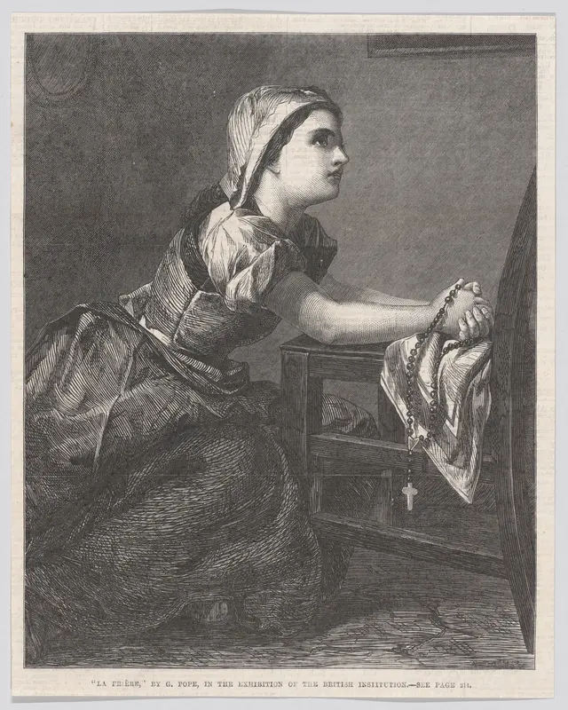 La Prière (The Prayer), from "Illustrated London News" Wall Art by William Luson Thomas - High-Resolution Digital Print