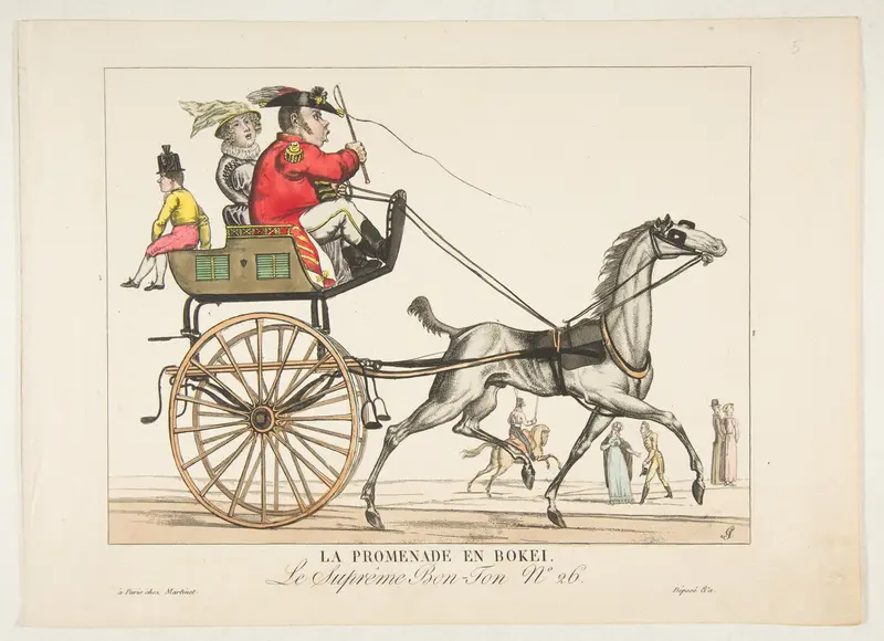 La Promenade en Bokei; Le Suprême Bon-Ton No. 26 Wall Art by Adrien Pierre Godefroy, Le Jeune - High-Resolution Digital Print