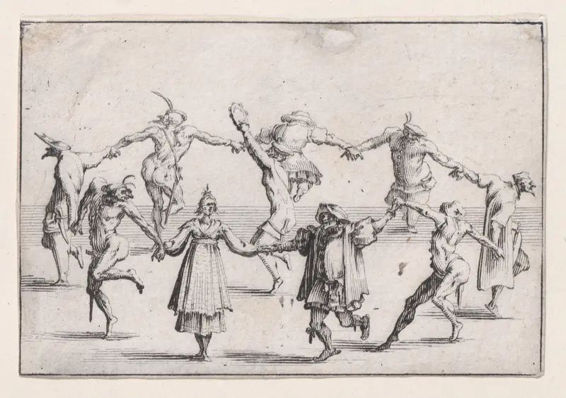 La Ronde (The Round Dance), from "Les Caprices" Series A, The Florence Set Wall Art by Jacques Callot - High-Resolution Digital Print