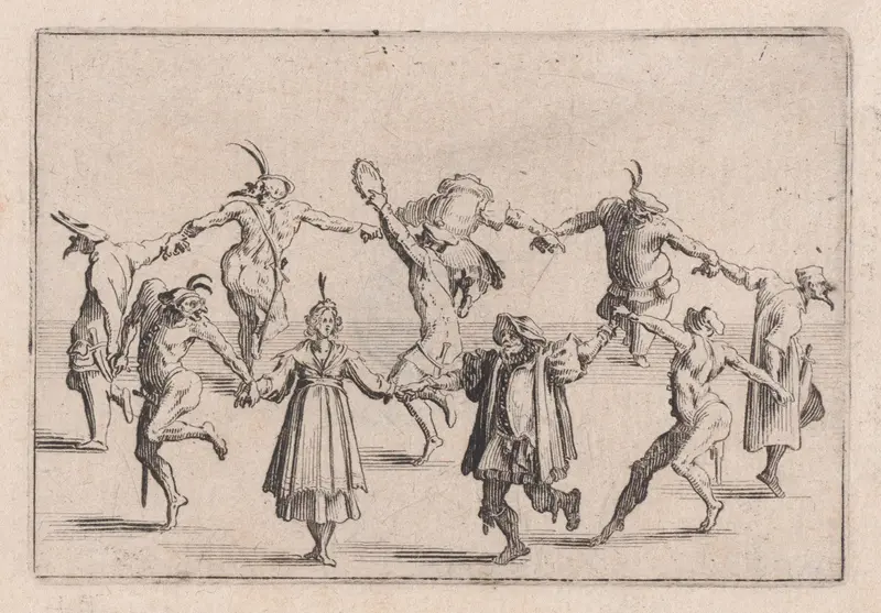La Ronde (The Round Dance), from "Les Caprices" Series B, The Nancy Set Wall Art by Jacques Callot - High-Resolution Digital Print