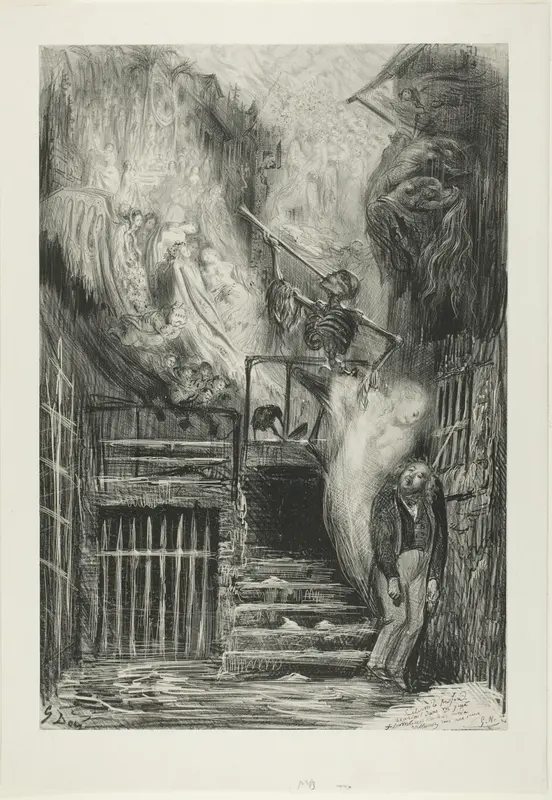 La Rue de la Vieille Lanterne: The Suicide of Gérard de Nerval Wall Art by Gustave Doré - High-Resolution Digital Print